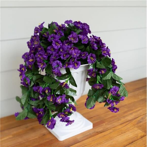 2pc Artificial Faux Hanging Flowers Plants for Outdoor Outside Summer Decoration - Picture 6 of 7
